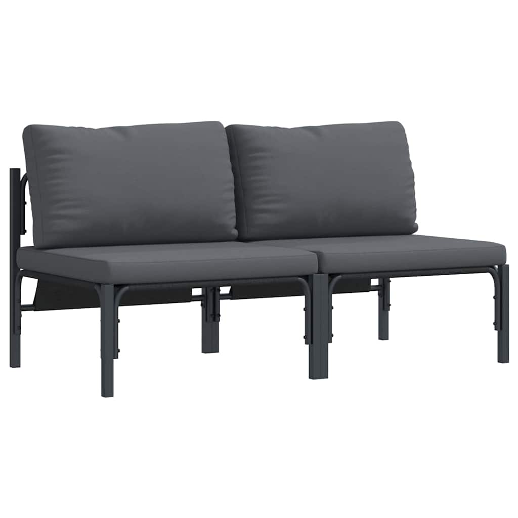 vidaXL Mobilier pentru Exterior cu pernă cu pernă 2 pcs Antracit Oțel vidaXL Mobilier pentru Exterior cu pernă cu pernă 2 pcs Antracit Oțel
