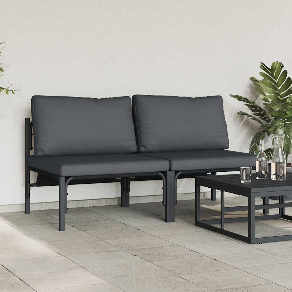 vidaXL Mobilier pentru Exterior cu pernă cu pernă 2 pcs Antracit Oțel vidaXL Mobilier pentru Exterior cu pernă cu pernă 2 pcs Antracit Oțel