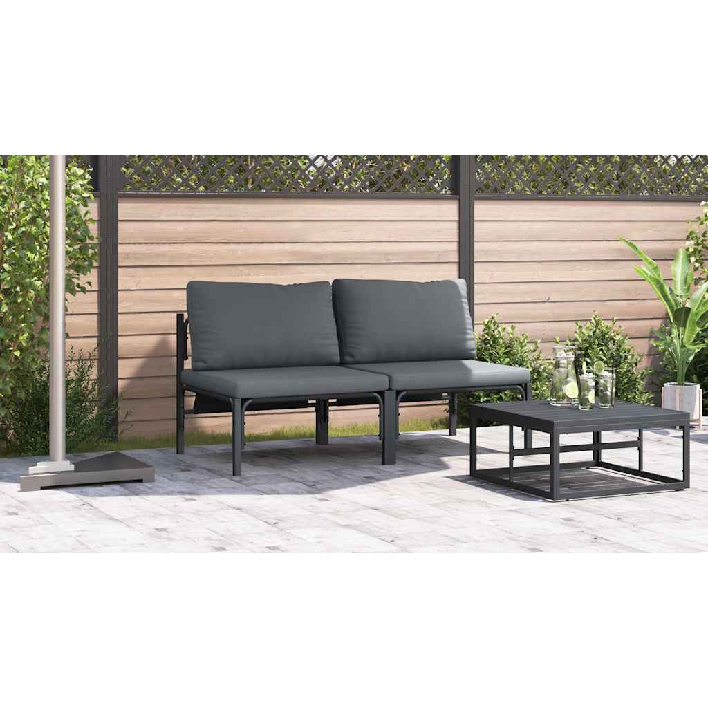 vidaXL Mobilier pentru Exterior cu pernă cu pernă 2 pcs Antracit Oțel vidaXL Mobilier pentru Exterior cu pernă cu pernă 2 pcs Antracit Oțel