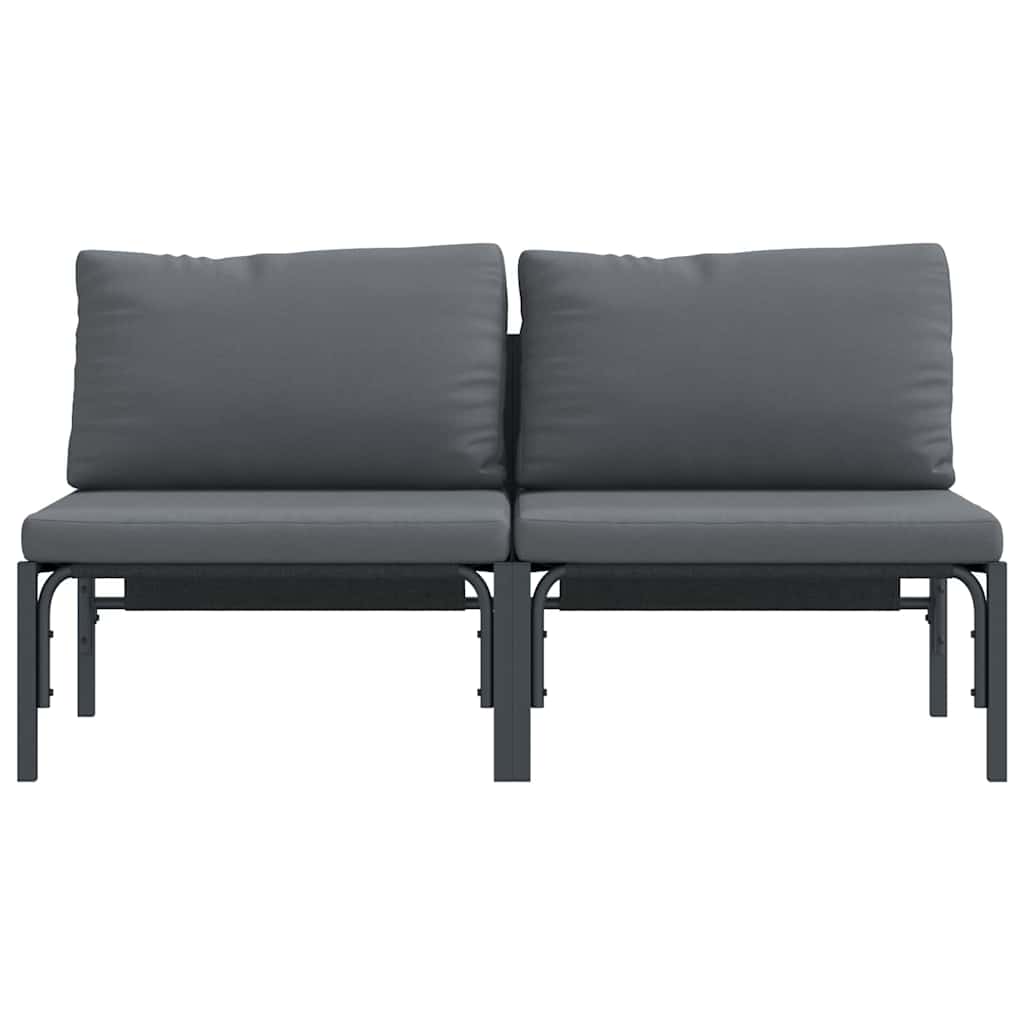 vidaXL Mobilier pentru Exterior cu pernă cu pernă 2 pcs Antracit Oțel vidaXL Mobilier pentru Exterior cu pernă cu pernă 2 pcs Antracit Oțel