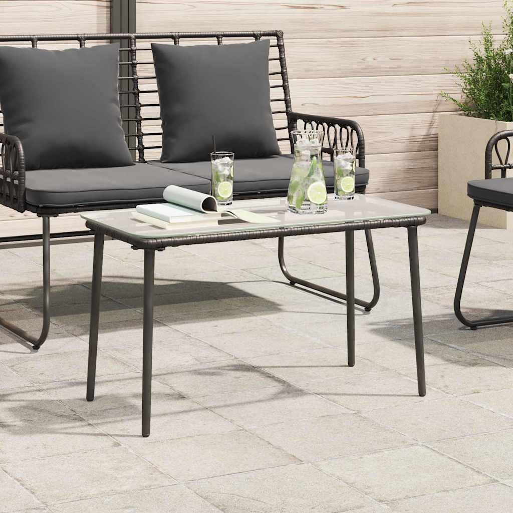 vidaXL Masă de Grădină Negru 80 x 40 x 45.5 cm Rattan poli vidaXL Masă de Grădină Negru 80 x 40 x 45.5 cm Rattan poli