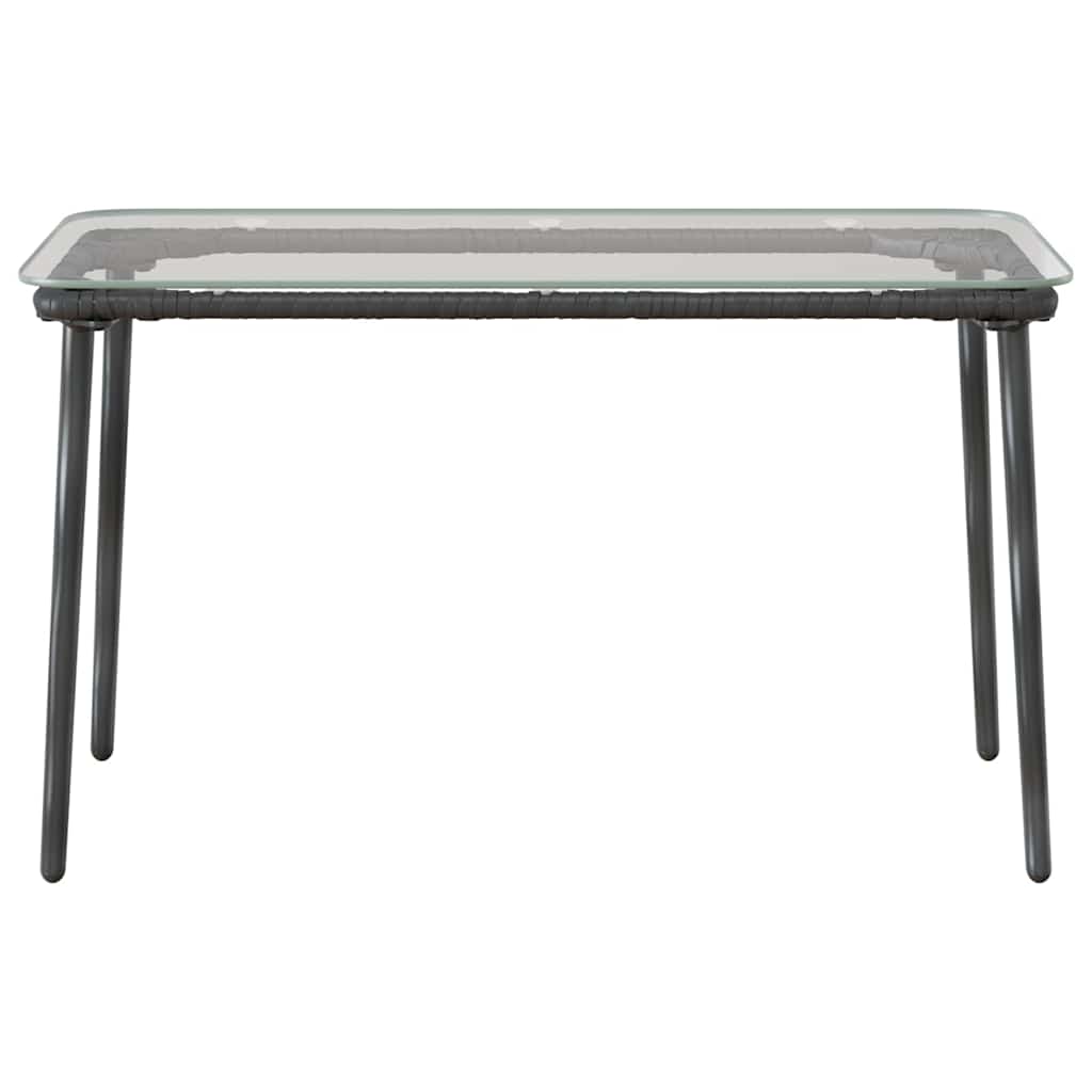 vidaXL Masă de Grădină Negru 80 x 40 x 45.5 cm Rattan poli vidaXL Masă de Grădină Negru 80 x 40 x 45.5 cm Rattan poli