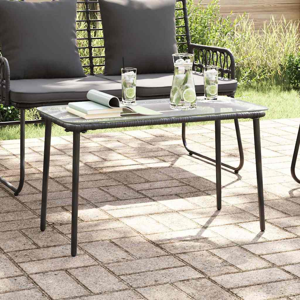 vidaXL Masă de Grădină Negru 80 x 40 x 45.5 cm Rattan poli vidaXL Masă de Grădină Negru 80 x 40 x 45.5 cm Rattan poli