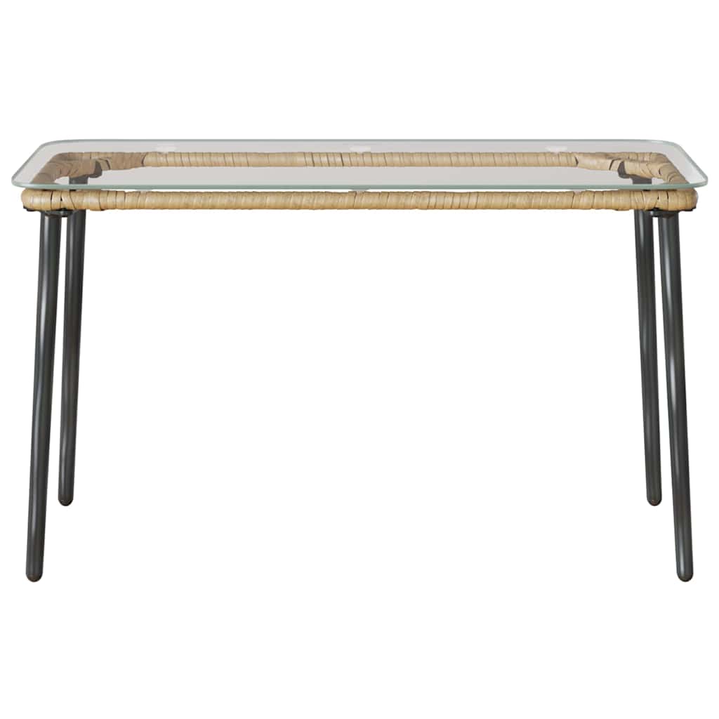 vidaXL Masă de Grădină Natural 80 x 40 x 45 cm Rattan poli vidaXL Masă de Grădină Natural 80 x 40 x 45 cm Rattan poli