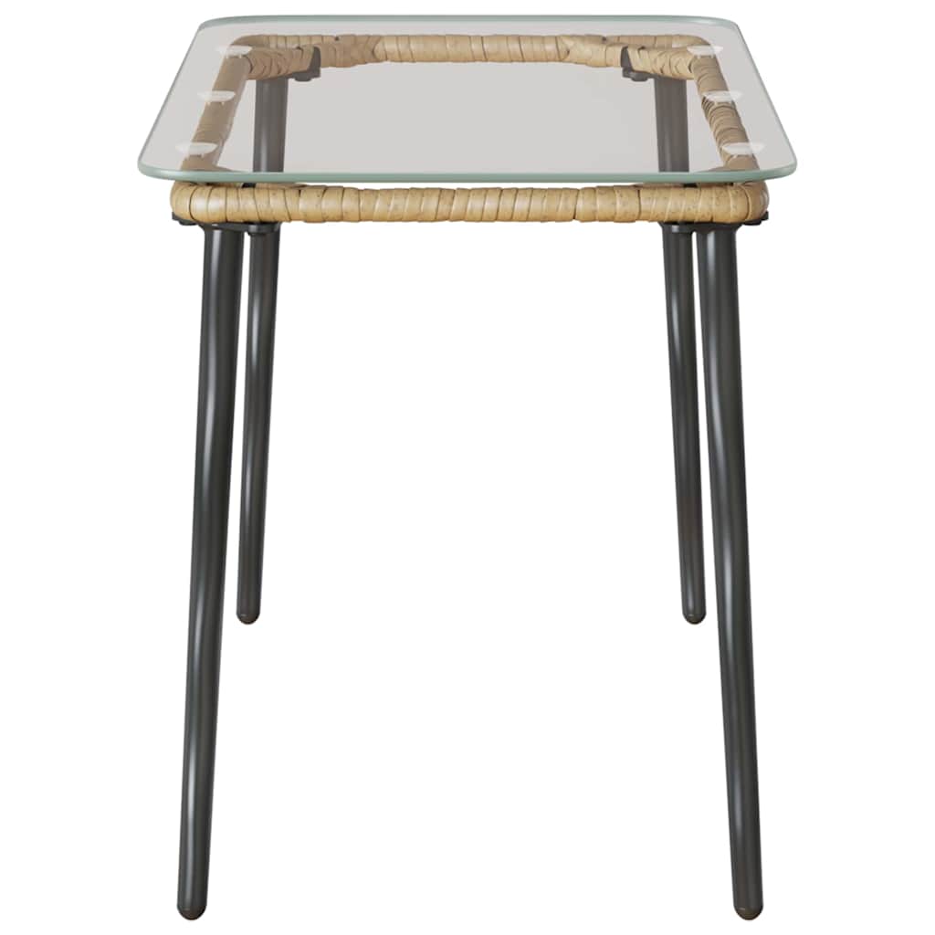 vidaXL Masă de Grădină Natural 80 x 40 x 45 cm Rattan poli vidaXL Masă de Grădină Natural 80 x 40 x 45 cm Rattan poli