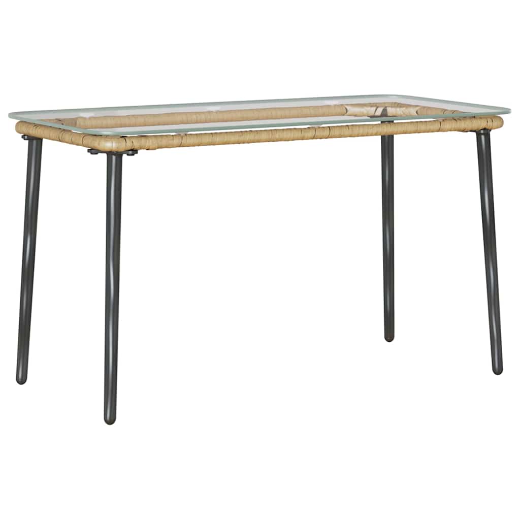 vidaXL Masă de Grădină Natural 80 x 40 x 45 cm Rattan poli vidaXL Masă de Grădină Natural 80 x 40 x 45 cm Rattan poli