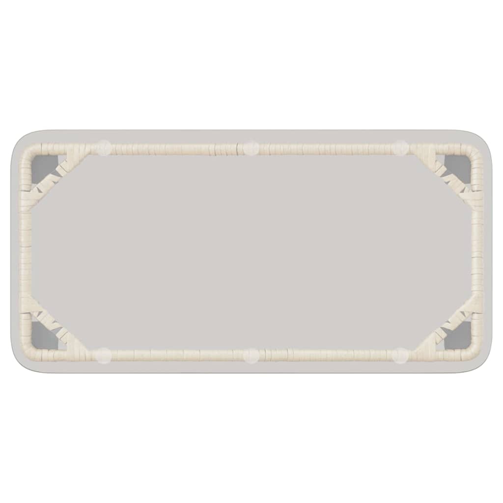 vidaXL Masă de Grădină Natural 80 x 40 x 45 cm Rattan poli vidaXL Masă de Grădină Natural 80 x 40 x 45 cm Rattan poli