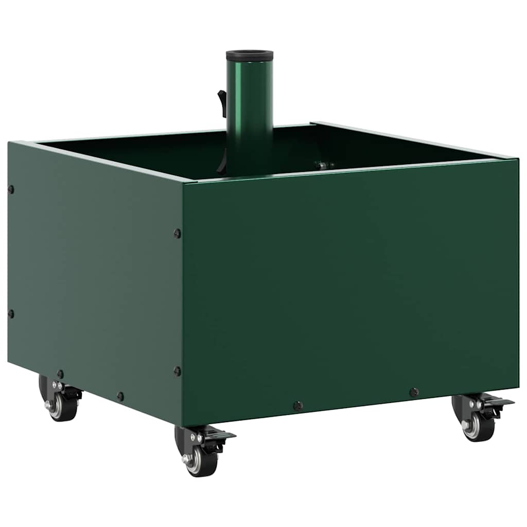 vidaXL Bază pentru umbrelă Manual Verde 45 x 45 x 45 cm Oțel