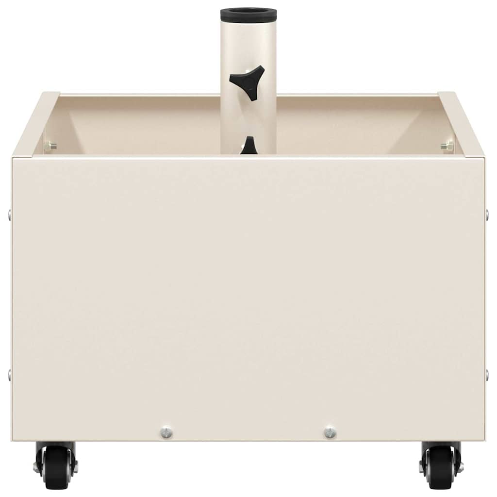 vidaXL Bază pentru umbrelă Manual Alb 45 x 45 x 45 cm Oțel