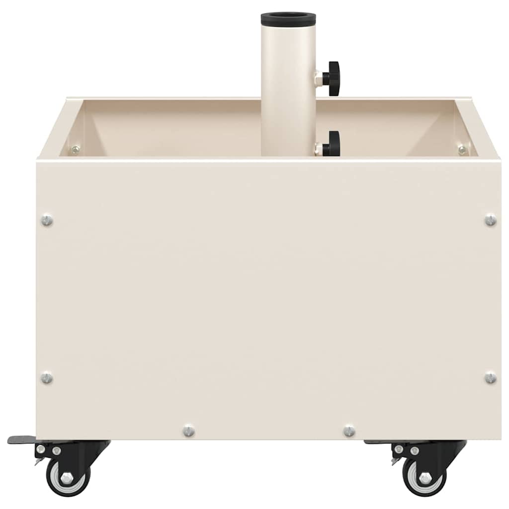 vidaXL Bază pentru umbrelă Manual Alb 45 x 45 x 45 cm Oțel