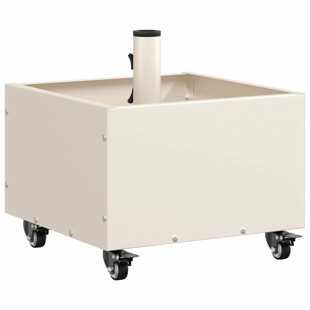 vidaXL Bază pentru umbrelă Manual Alb 45 x 45 x 45 cm Oțel