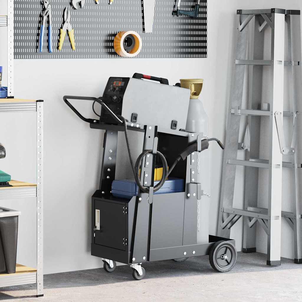 vidaXL Cărucior pentru sudură Negru 91 x 47 x 96 cm Oțel