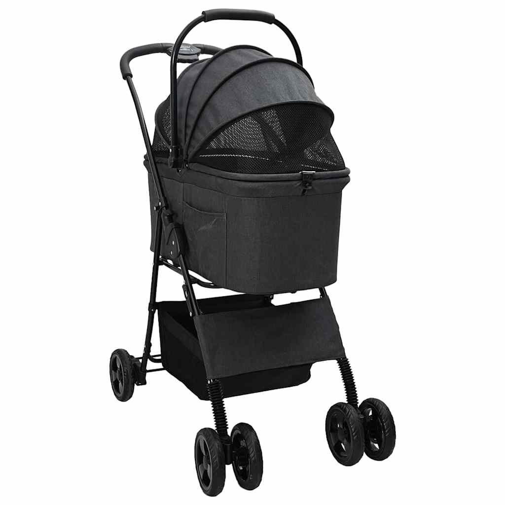 vidaXL Carucior pentru Pisici Pliante Ajustabil Negru 81 x 47 x 99 cm vidaXL Carucior pentru Pisici Pliante Ajustabil Negru 81 x 47 x 99 cm