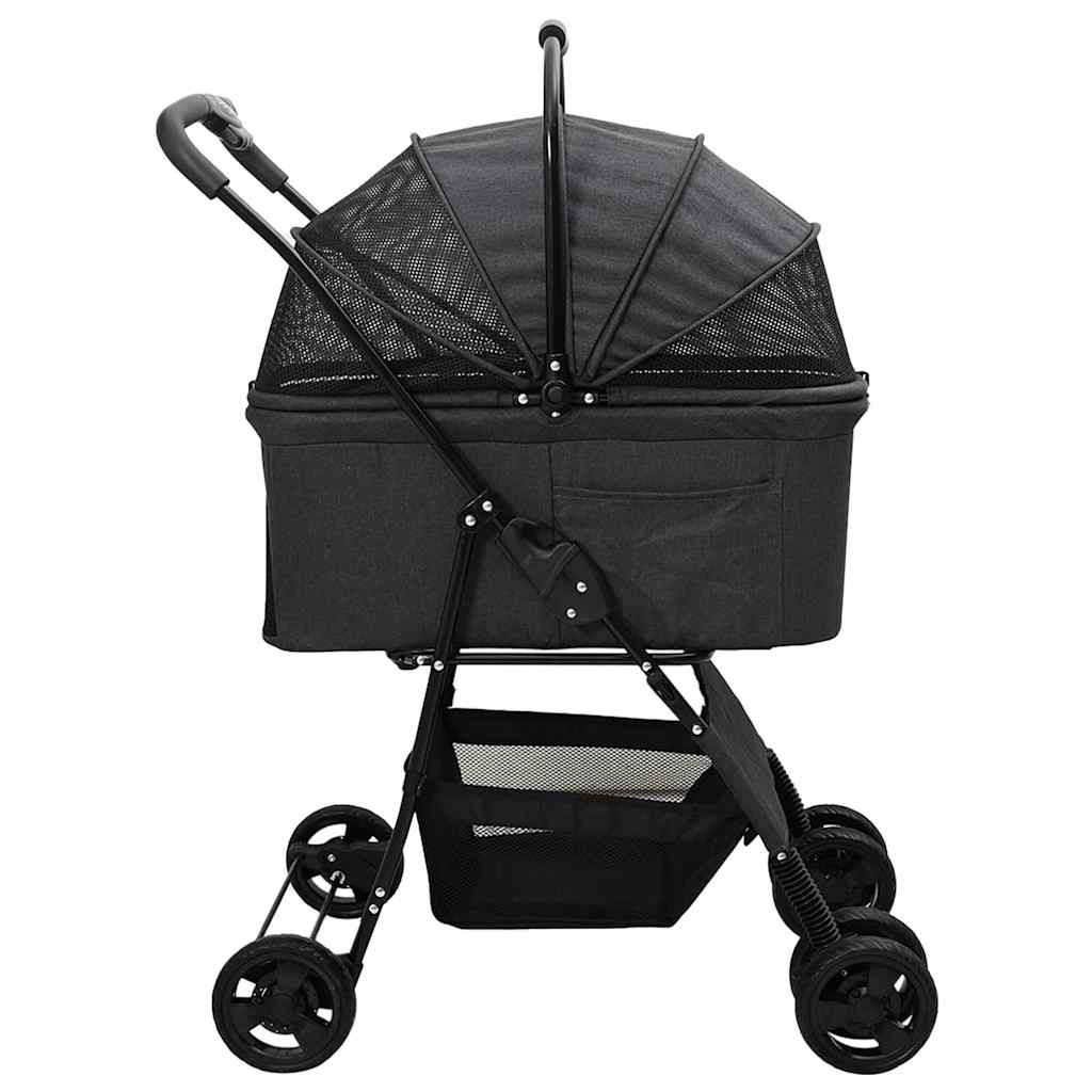 vidaXL Carucior pentru Pisici Pliante Ajustabil Negru 81 x 47 x 99 cm vidaXL Carucior pentru Pisici Pliante Ajustabil Negru 81 x 47 x 99 cm