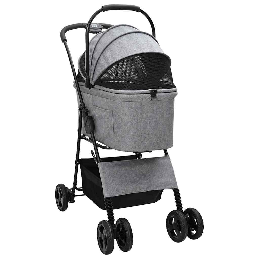 vidaXL Carucior pentru Pisici Pliante Ajustabil Gri 81 x 47 x 99 cm vidaXL Carucior pentru Pisici Pliante Ajustabil Gri 81 x 47 x 99 cm