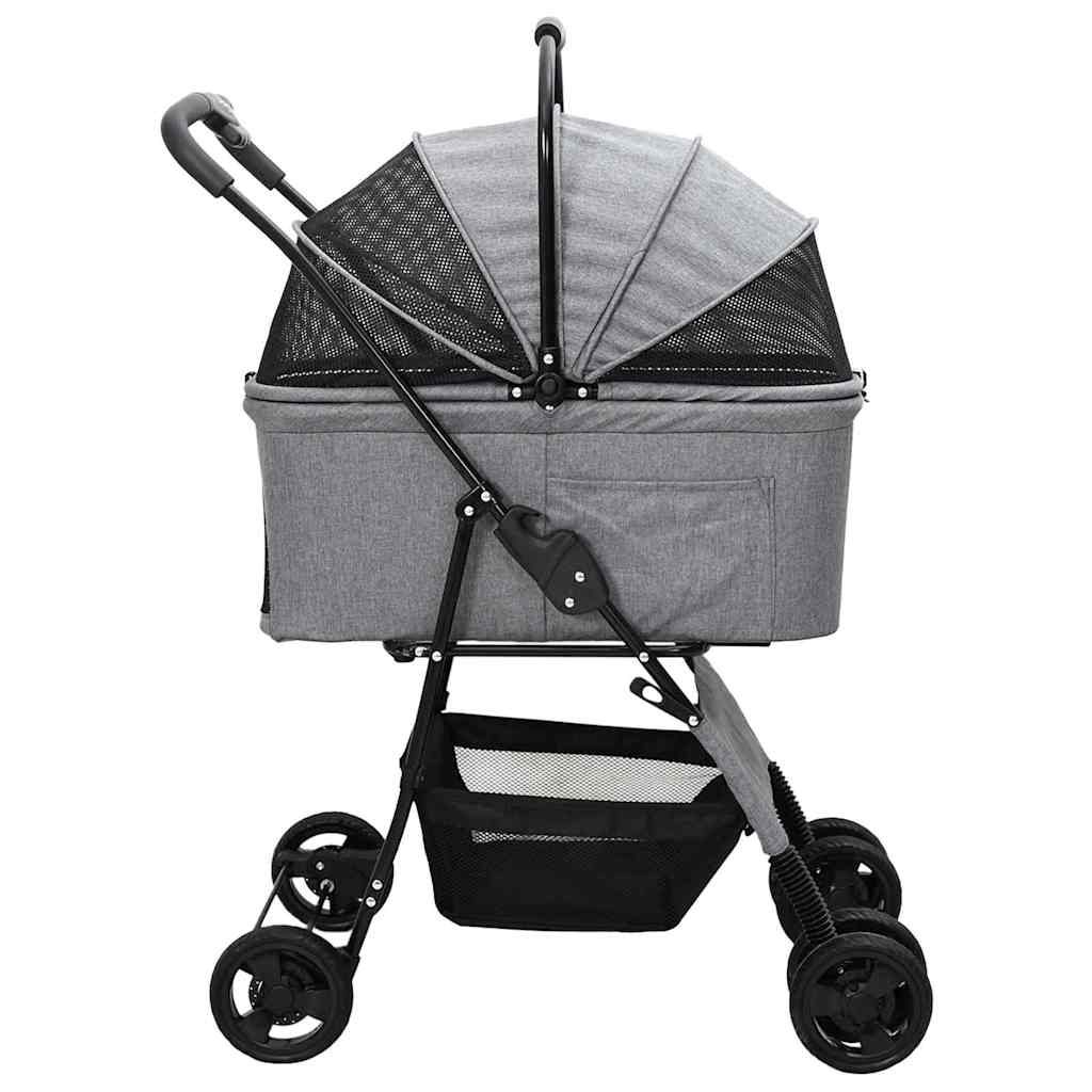 vidaXL Carucior pentru Pisici Pliante Ajustabil Gri 81 x 47 x 99 cm vidaXL Carucior pentru Pisici Pliante Ajustabil Gri 81 x 47 x 99 cm