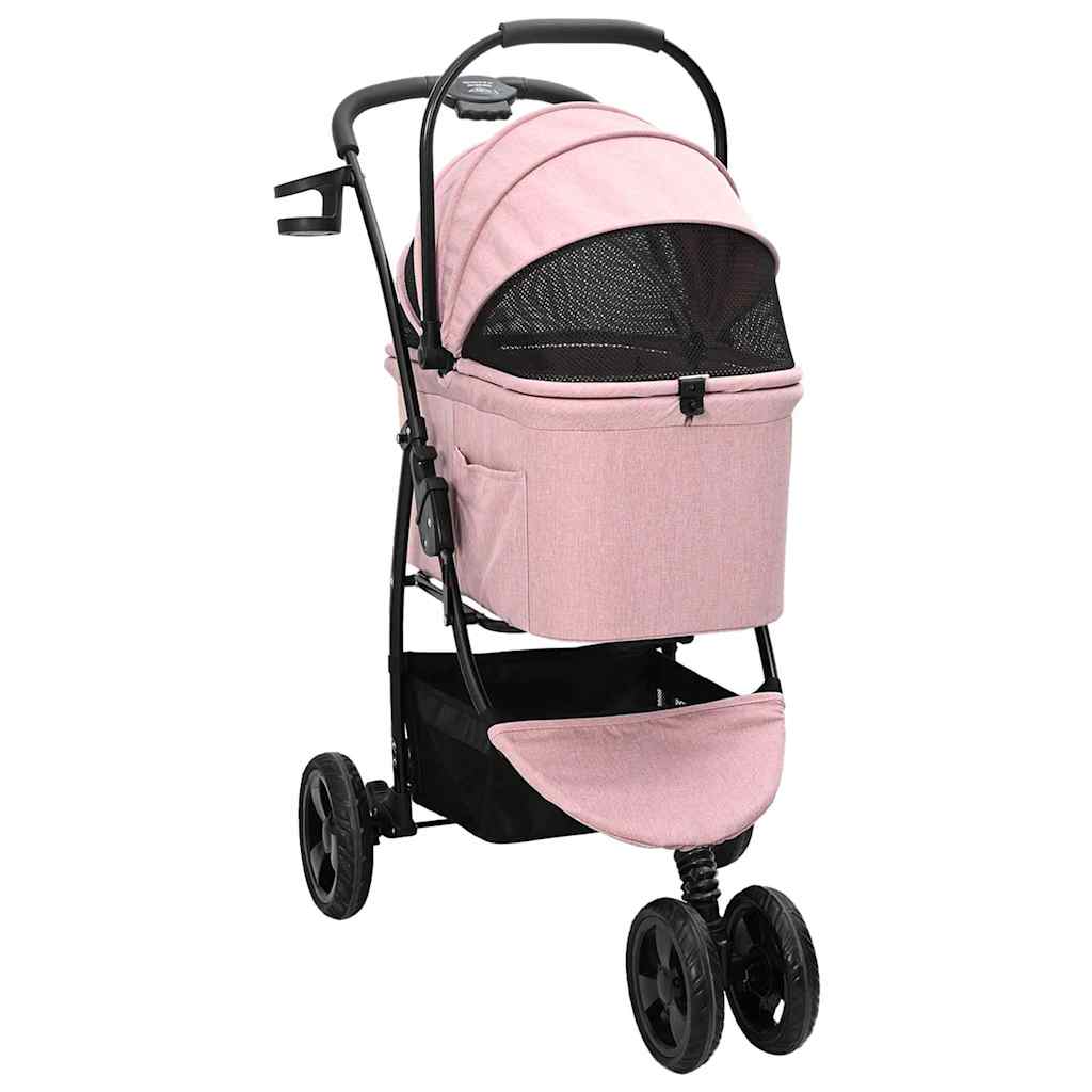 vidaXL Carucior pentru Pisici Pliante Ajustabil Roz 78 x 54 x 101 cm vidaXL Carucior pentru Pisici Pliante Ajustabil Roz 78 x 54 x 101 cm
