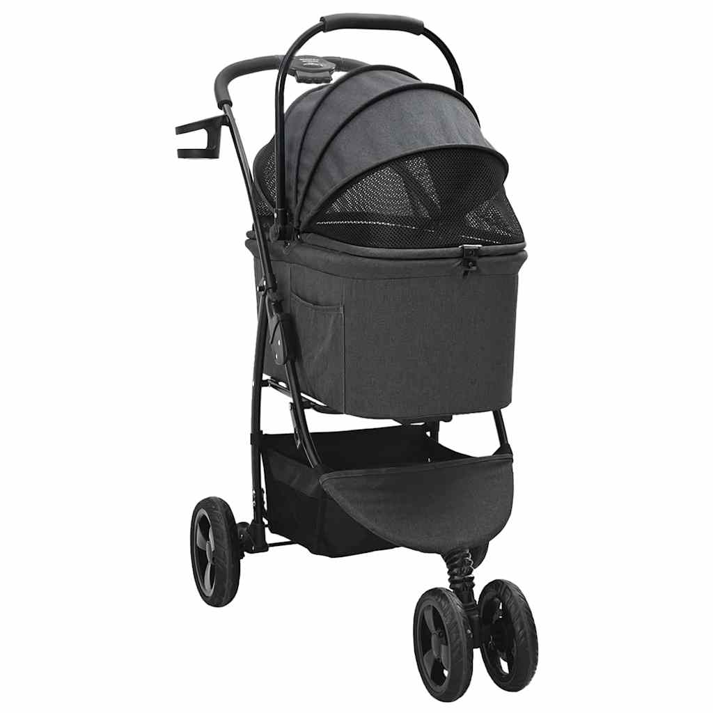 vidaXL Carucior pentru Pisici Pliante Ajustabil Negru 78 x 54 x 101 cm vidaXL Carucior pentru Pisici Pliante Ajustabil Negru 78 x 54 x 101 cm
