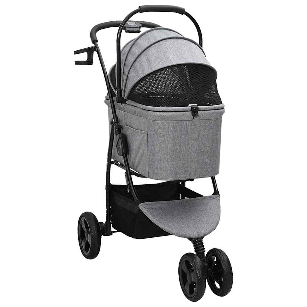 vidaXL Carucior pentru Pisici Pliante Ajustabil Gri 78 x 54 x 101 cm vidaXL Carucior pentru Pisici Pliante Ajustabil Gri 78 x 54 x 101 cm