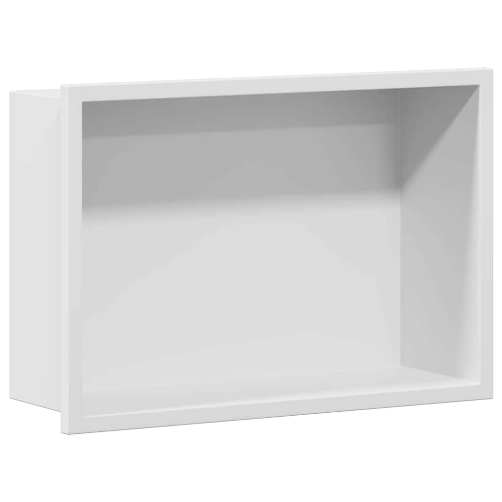 vidaXL Nisă de Duș Alb 30 x 20 x 9.5 cm Oţel inoxidabil