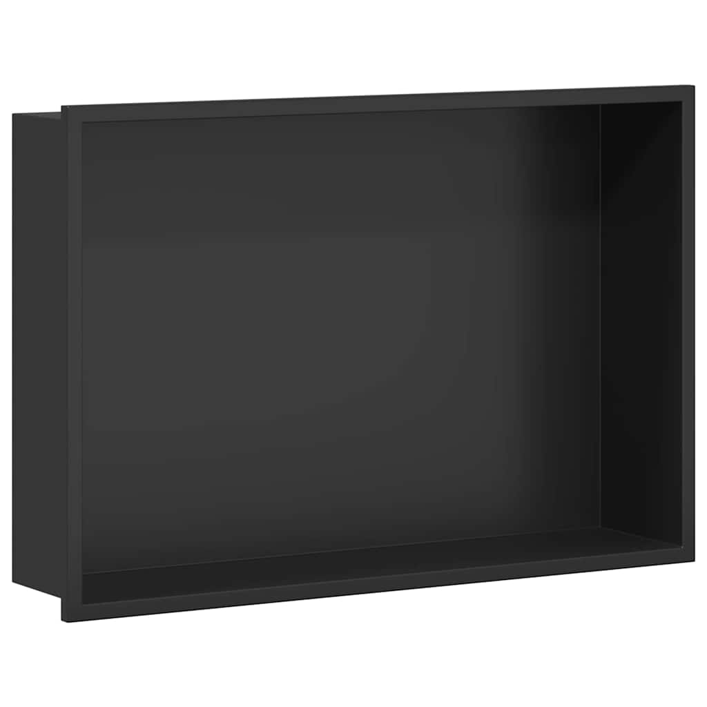 vidaXL Nisă de Duș Negru 45 x 30 x 9.5 cm Oţel inoxidabil