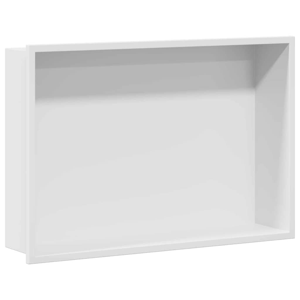 vidaXL Nisă de Duș Alb 45 x 30 x 9.5 cm Oţel inoxidabil