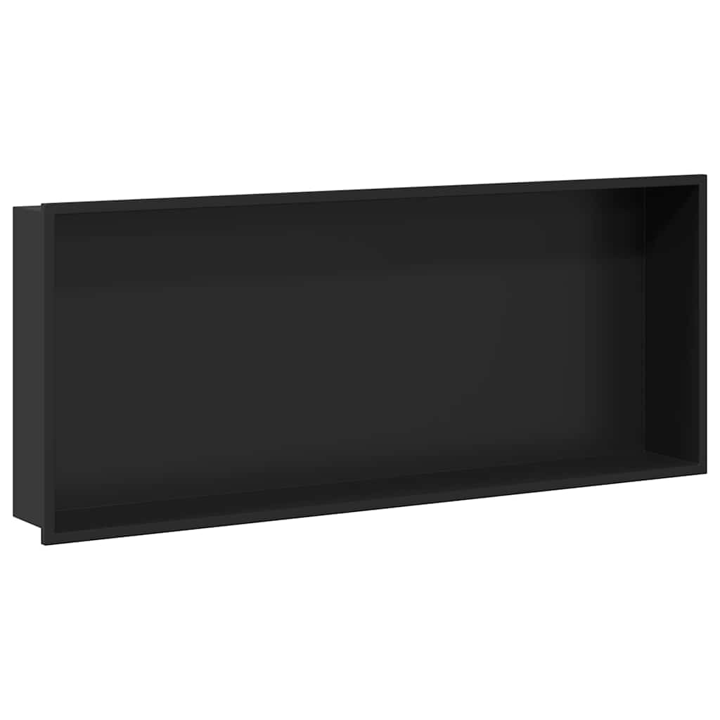 vidaXL Nisă de Duș Negru 75 x 30 x 9.5 cm Oţel inoxidabil
