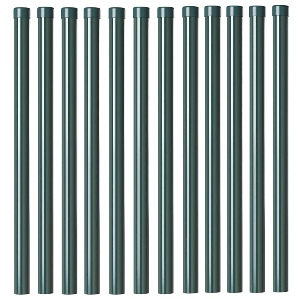 vidaXL Stâlpi de Gard 12 pcs Verde 60 cm Oțel vopsit în pulbere vidaXL Stâlpi de Gard 12 pcs Verde 60 cm Oțel vopsit în pulbere
