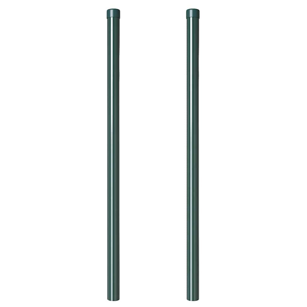 vidaXL Stâlpi de Gard 2 pcs Verde 100 cm Oțel vopsit în pulbere vidaXL Stâlpi de Gard 2 pcs Verde 100 cm Oțel vopsit în pulbere
