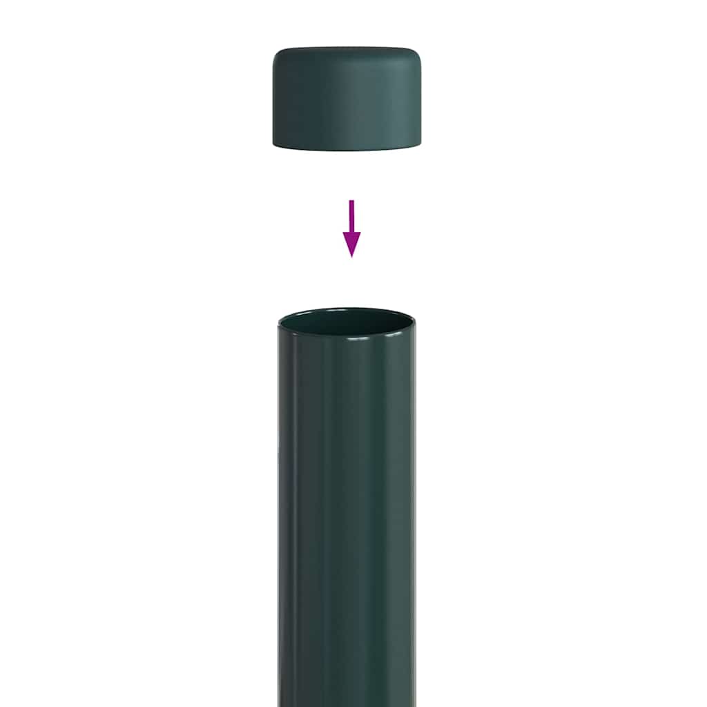vidaXL Stâlpi de Gard 2 pcs Verde 100 cm Oțel vopsit în pulbere vidaXL Stâlpi de Gard 2 pcs Verde 100 cm Oțel vopsit în pulbere