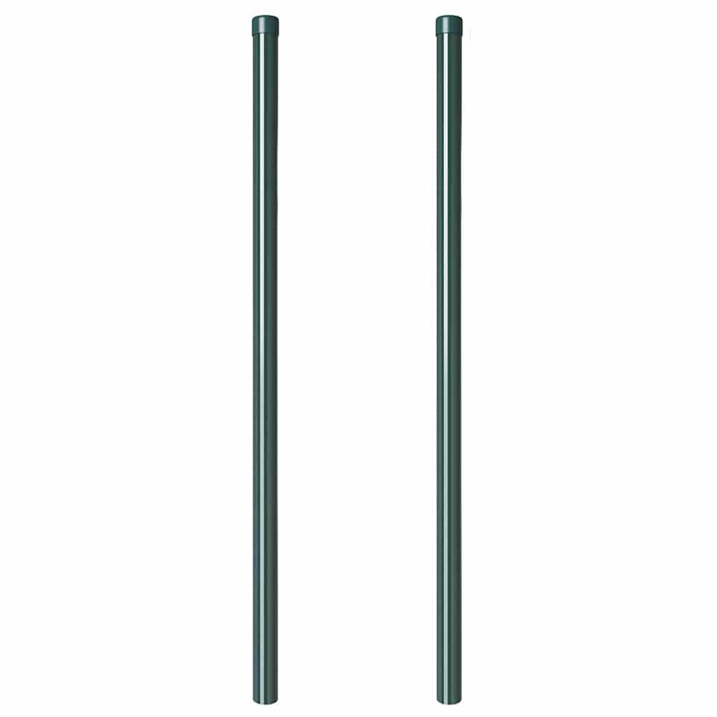 vidaXL Stâlpi de Gard 2 pcs Verde 120 cm Oțel vopsit în pulbere vidaXL Stâlpi de Gard 2 pcs Verde 120 cm Oțel vopsit în pulbere