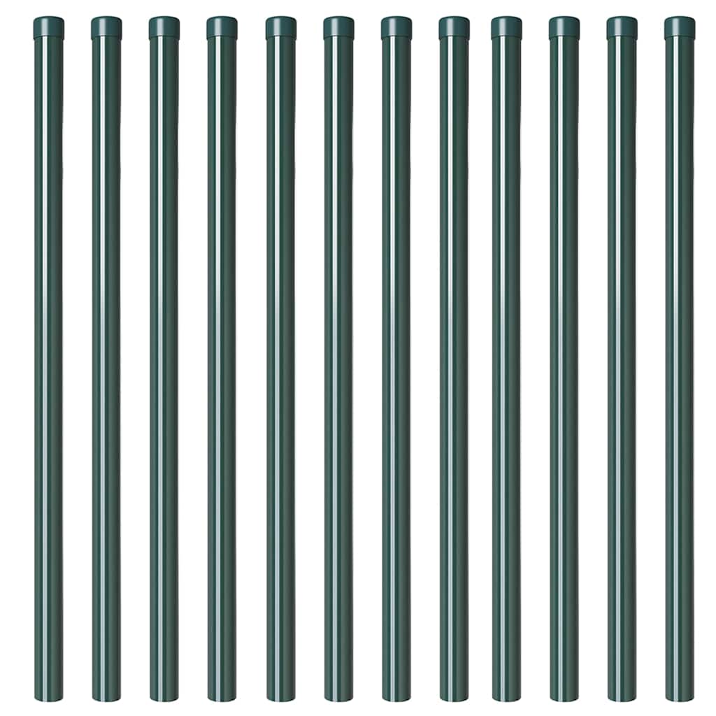 vidaXL Stâlpi de Gard 12 pcs Verde 120 cm Oțel vopsit în pulbere vidaXL Stâlpi de Gard 12 pcs Verde 120 cm Oțel vopsit în pulbere