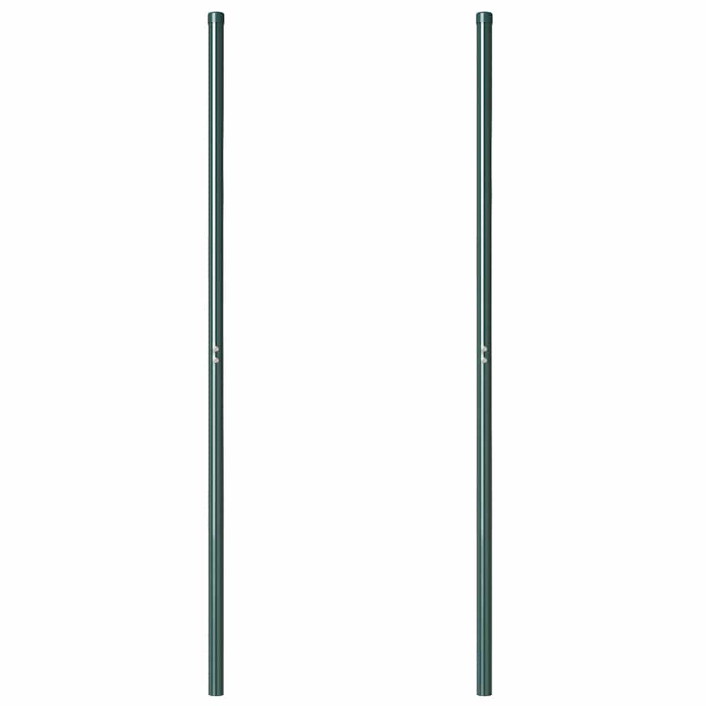 vidaXL Stâlpi de Gard 2 pcs Verde 130 cm Oțel vopsit în pulbere vidaXL Stâlpi de Gard 2 pcs Verde 130 cm Oțel vopsit în pulbere