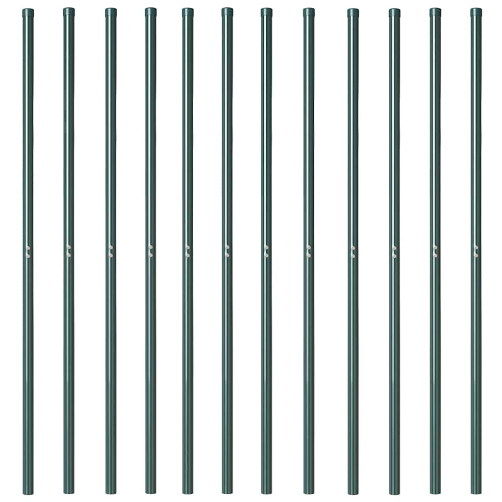vidaXL Stâlpi de Gard 12 pcs Verde 130 cm Oțel vopsit în pulbere vidaXL Stâlpi de Gard 12 pcs Verde 130 cm Oțel vopsit în pulbere