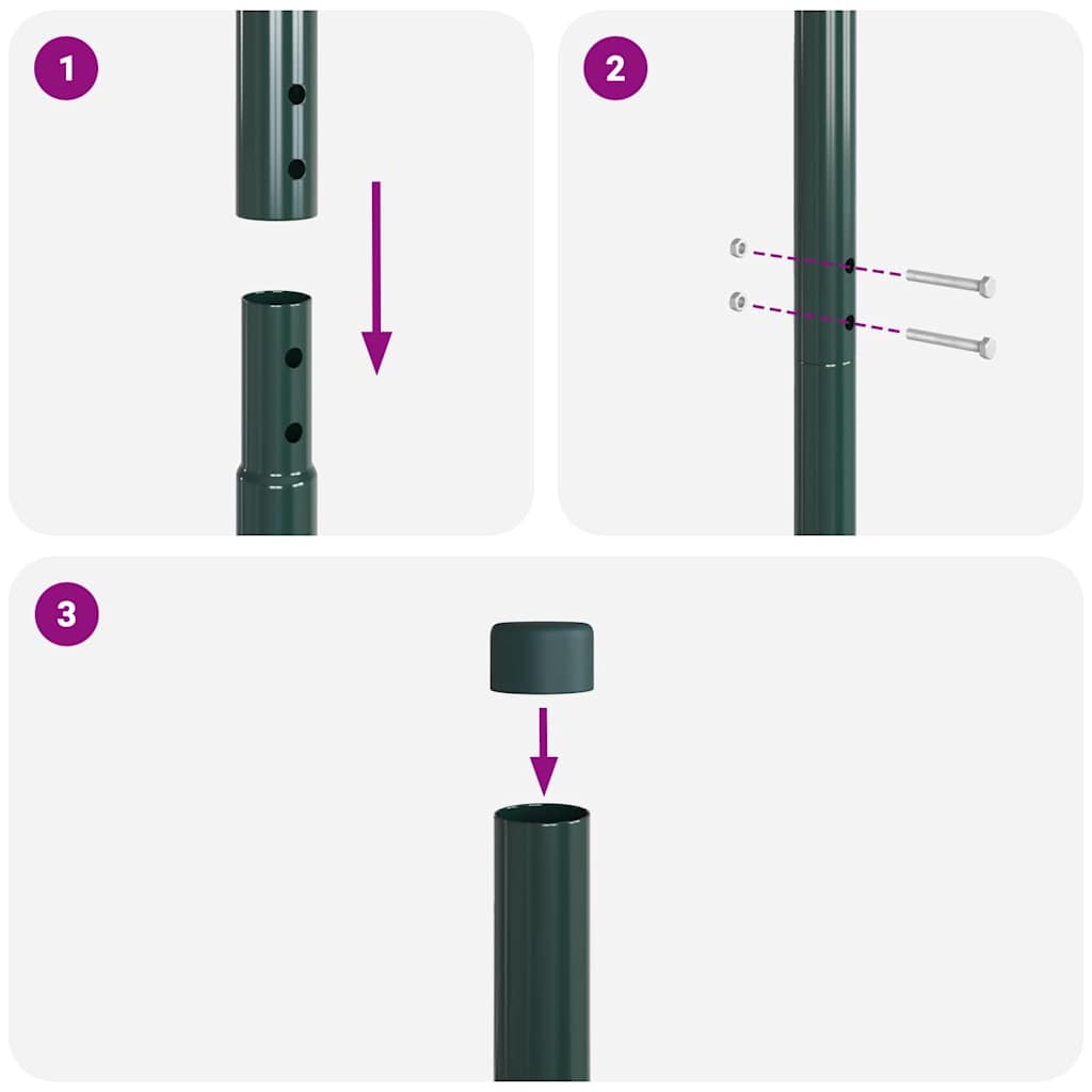 vidaXL Stâlpi de Gard 12 pcs Verde 140 cm Oțel vopsit în pulbere vidaXL Stâlpi de Gard 12 pcs Verde 140 cm Oțel vopsit în pulbere