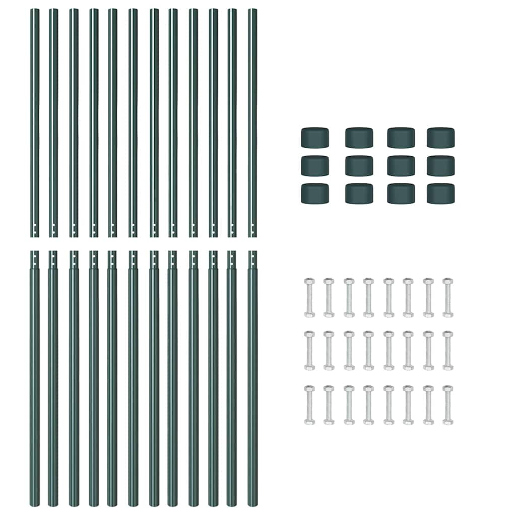 vidaXL Stâlpi de Gard 12 pcs Verde 210 cm Oțel vopsit în pulbere vidaXL Stâlpi de Gard 12 pcs Verde 210 cm Oțel vopsit în pulbere