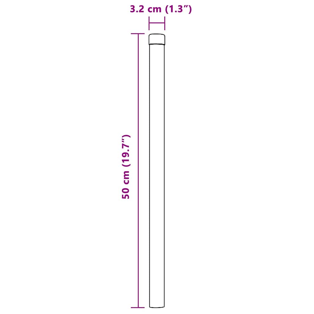 vidaXL Stâlpi de Gard 2 pcs Gri 50 cm Oțel vopsit în pulbere