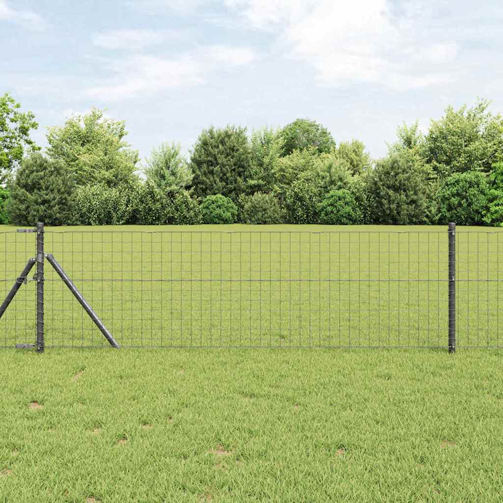 vidaXL Stâlpi de Gard 2 pcs Gri 80 cm Oțel vopsit în pulbere