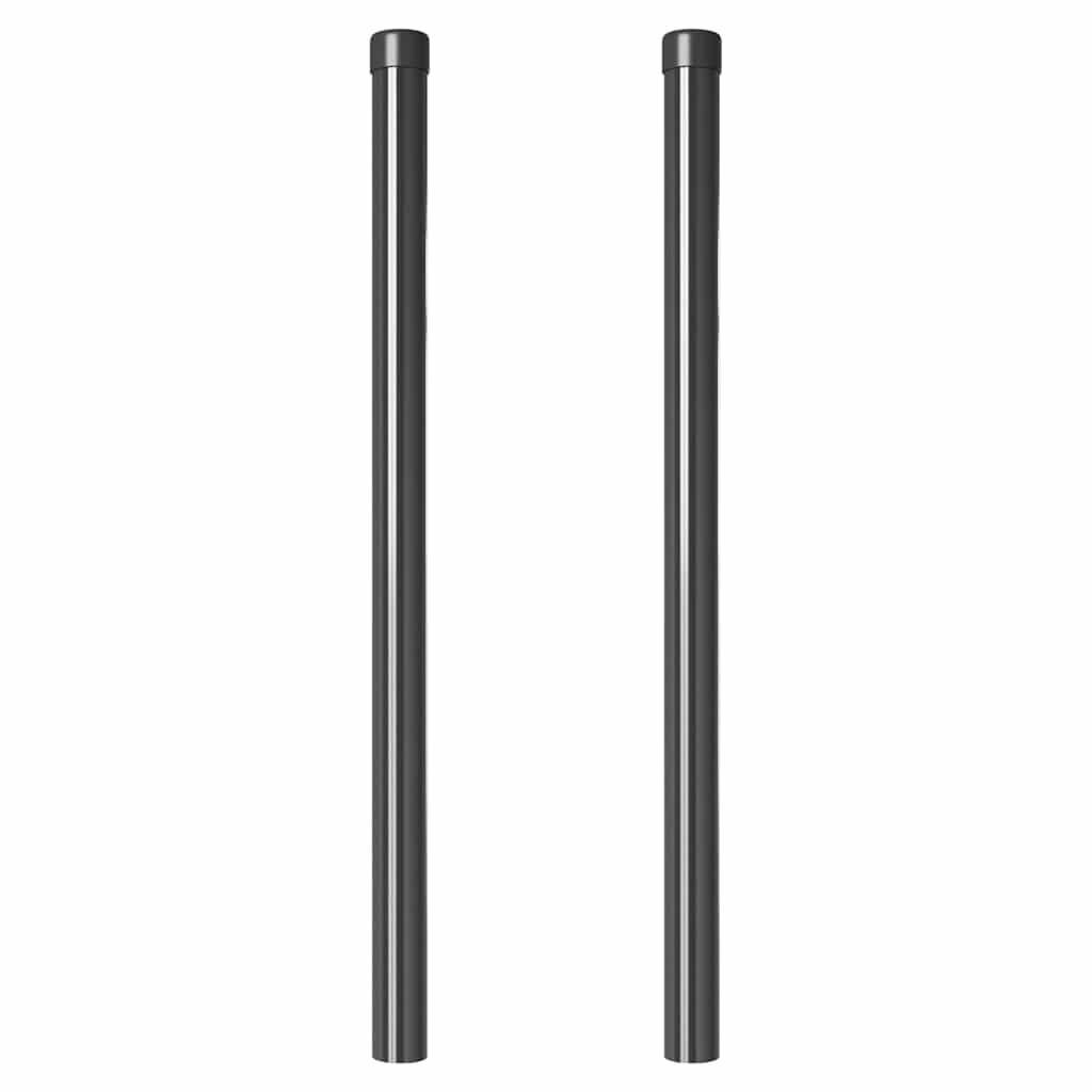 vidaXL Stâlpi de Gard 2 pcs Gri 90 cm Oțel vopsit în pulbere