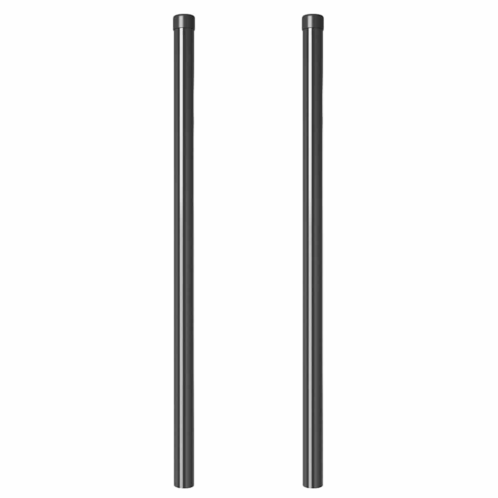 vidaXL Stâlpi de Gard 2 pcs Gri 100 cm Oțel vopsit în pulbere
