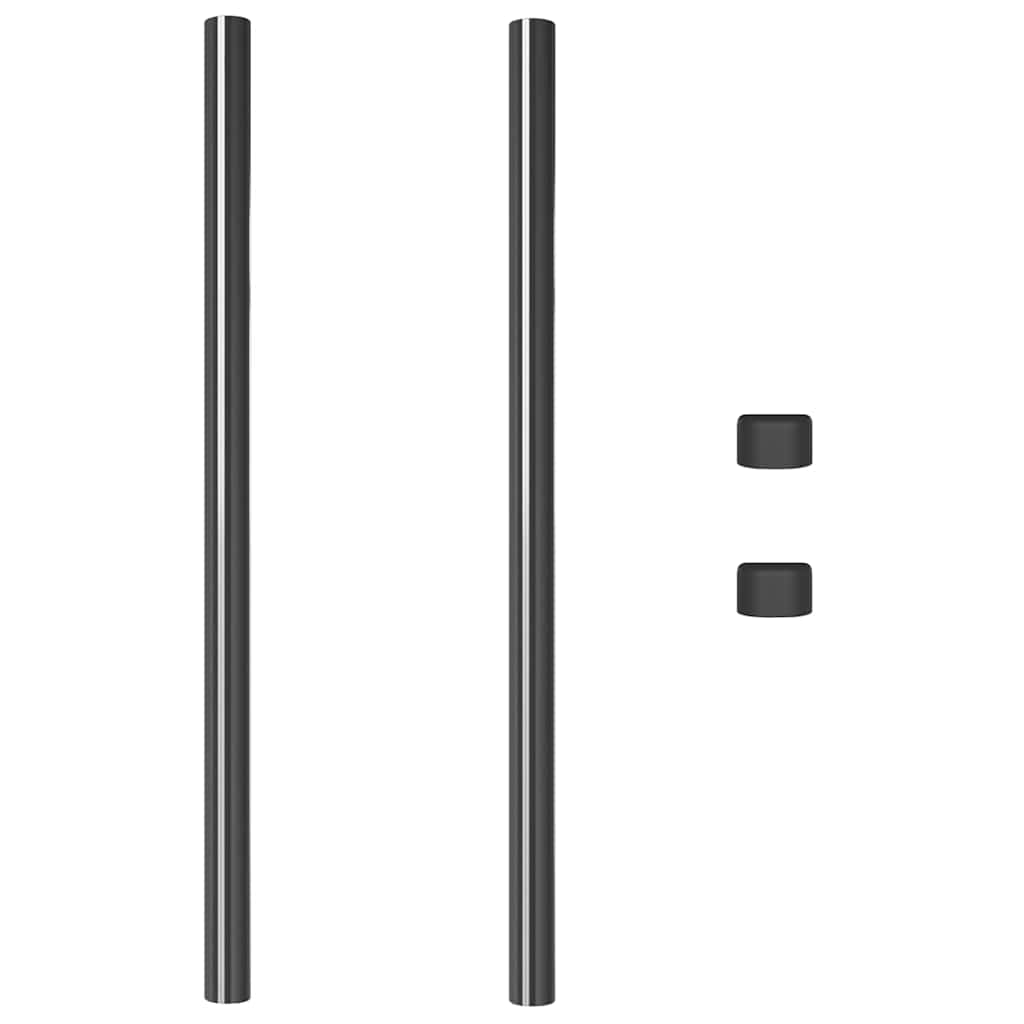 vidaXL Stâlpi de Gard 2 pcs Gri 100 cm Oțel vopsit în pulbere