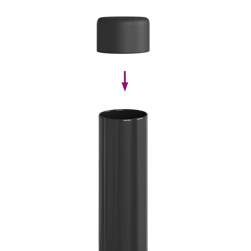 vidaXL Stâlpi de Gard 2 pcs Gri 100 cm Oțel vopsit în pulbere