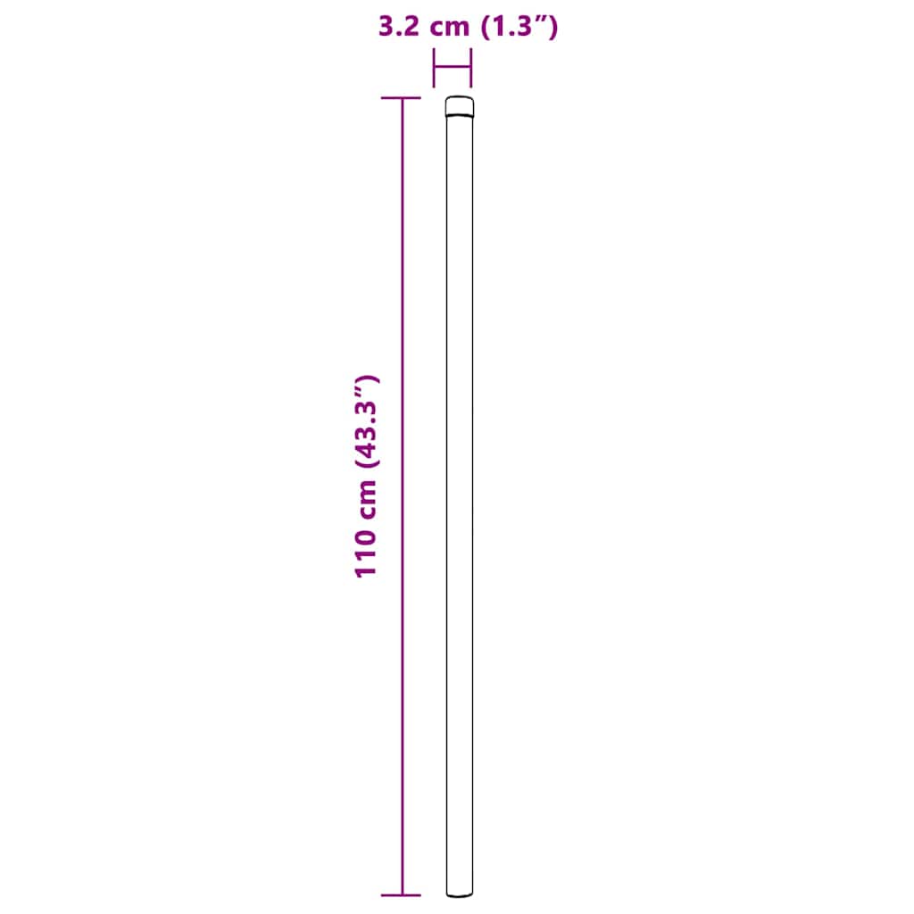 vidaXL Stâlpi de Gard 2 pcs Gri 110 cm Oțel vopsit în pulbere
