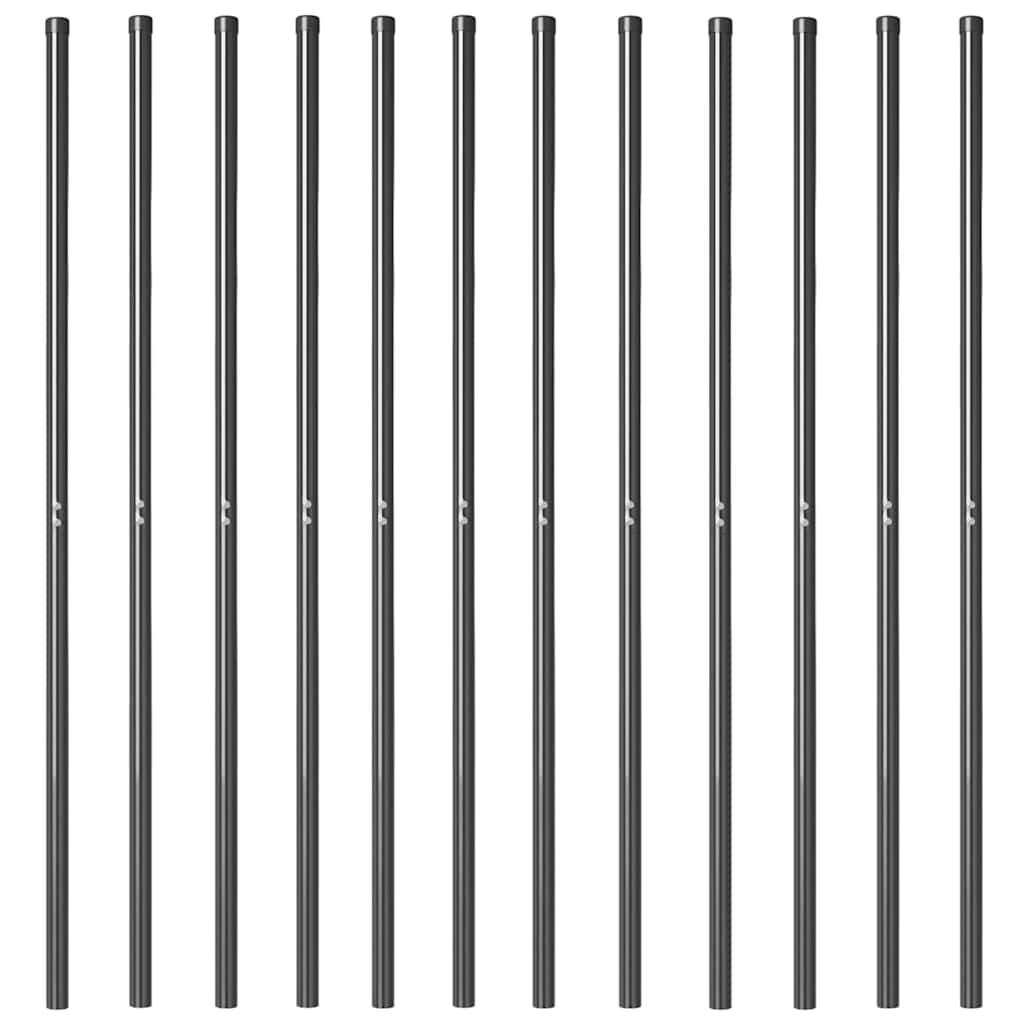 vidaXL Stâlpi de Gard 12 pcs Gri 130 cm Oțel vopsit în pulbere vidaXL Stâlpi de Gard 12 pcs Gri 130 cm Oțel vopsit în pulbere
