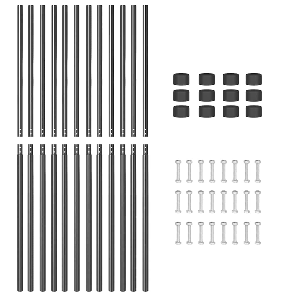 vidaXL Stâlpi de Gard 12 pcs Gri 130 cm Oțel vopsit în pulbere vidaXL Stâlpi de Gard 12 pcs Gri 130 cm Oțel vopsit în pulbere