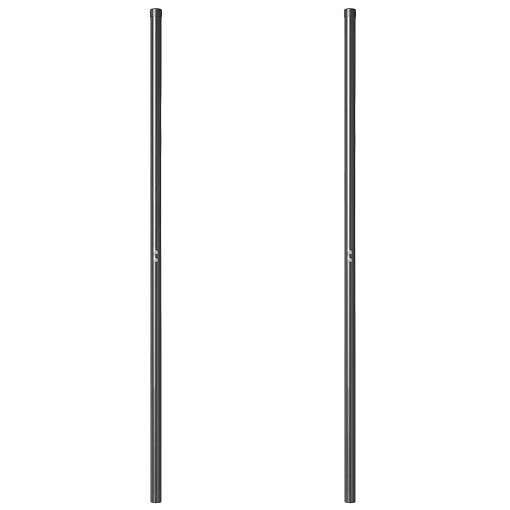 vidaXL Stâlpi de Gard 2 pcs Gri 200 cm Oțel vopsit în pulbere