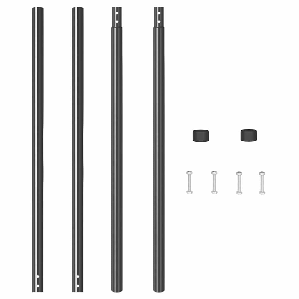 vidaXL Stâlpi de Gard 2 pcs Gri 200 cm Oțel vopsit în pulbere