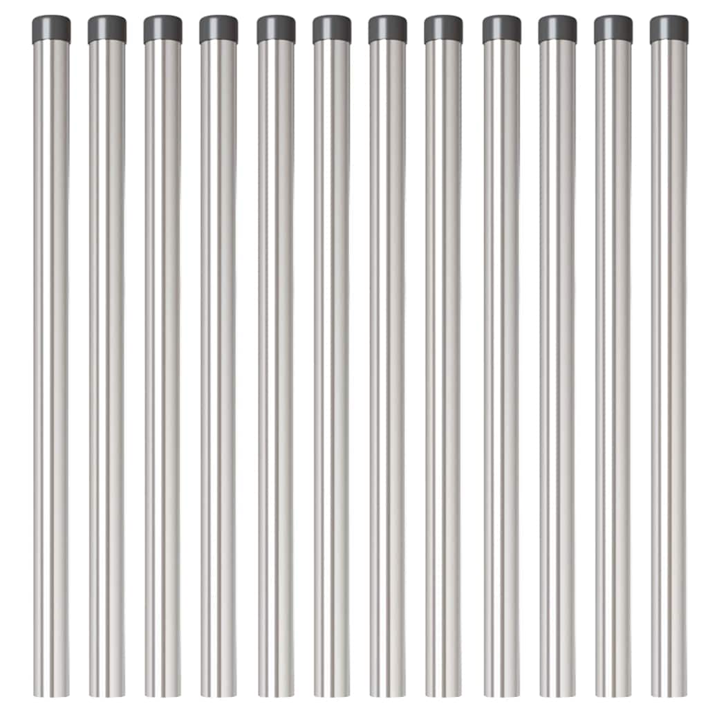 vidaXL Stâlpi de Gard 12 pcs Argintiu 50 cm Oțel galvanizat