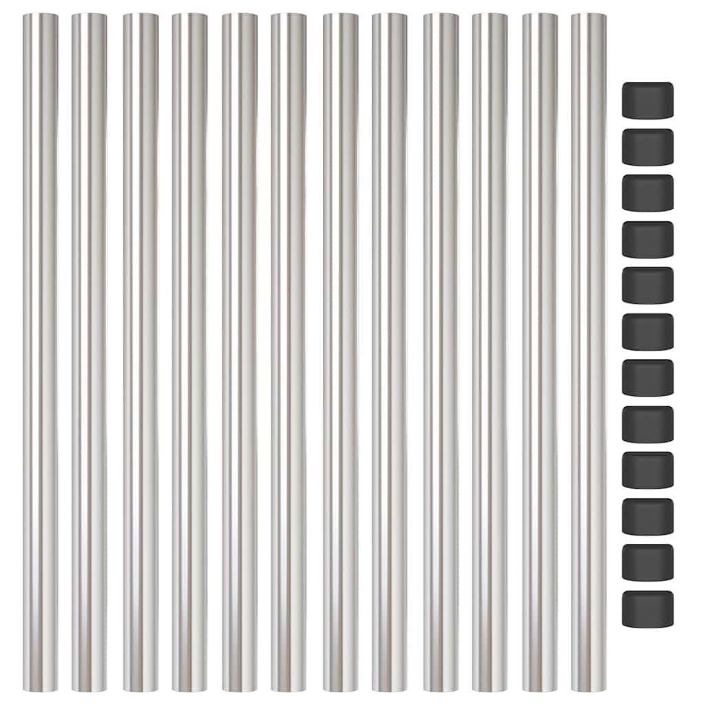 vidaXL Stâlpi de Gard 12 pcs Argintiu 60 cm Oțel galvanizat