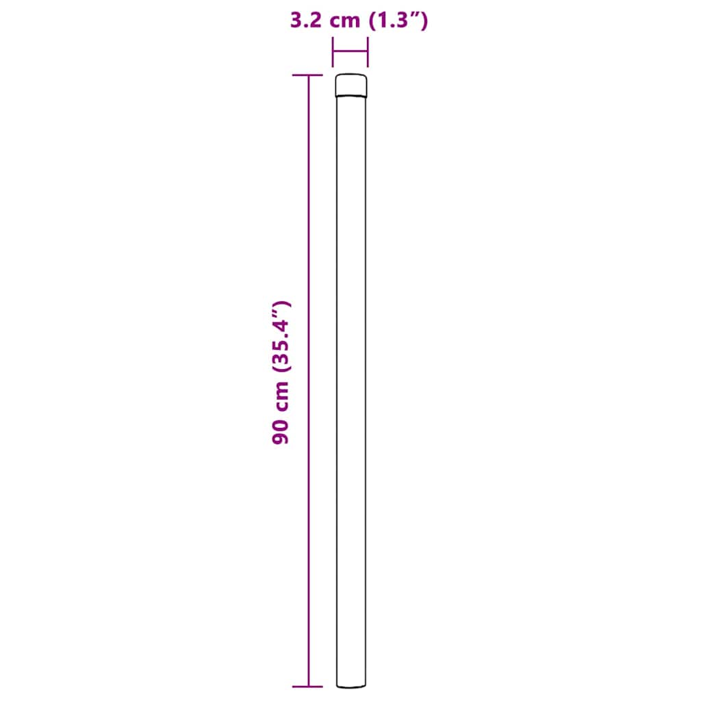 vidaXL Stâlpi de Gard 2 pcs Argintiu 90 cm Oțel galvanizat